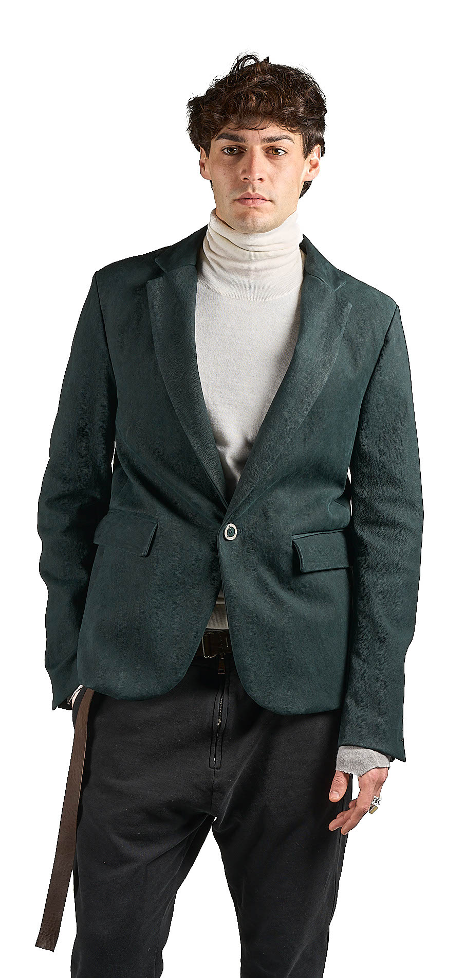 DANIELE BASTA LEATHER AND SILVER JACKET 